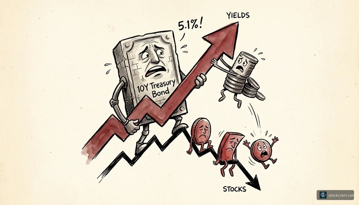 Why Stocks Fell Sept 24: Treasury Yields Hit 5.1% | StockCram