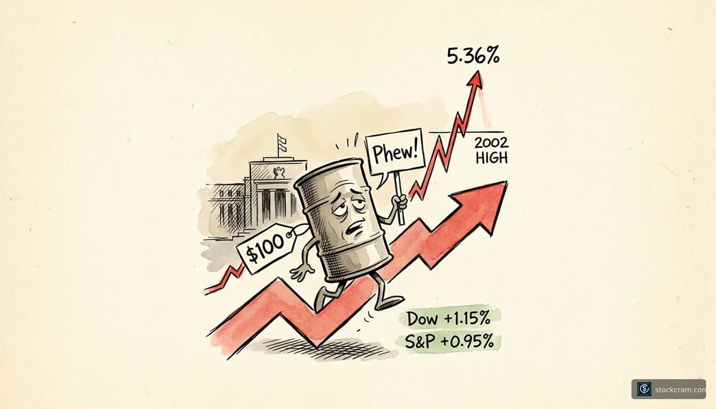 tense optimism amid rising pressures illustration depicting Treasury bond yields and market volatility, communicating Treasury yields are surging to 20-year highs while markets remain cautiously positive despite mounting pressures